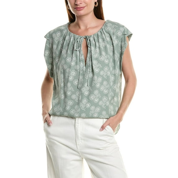 Joie womens Tie Neck Blouse, s, Green