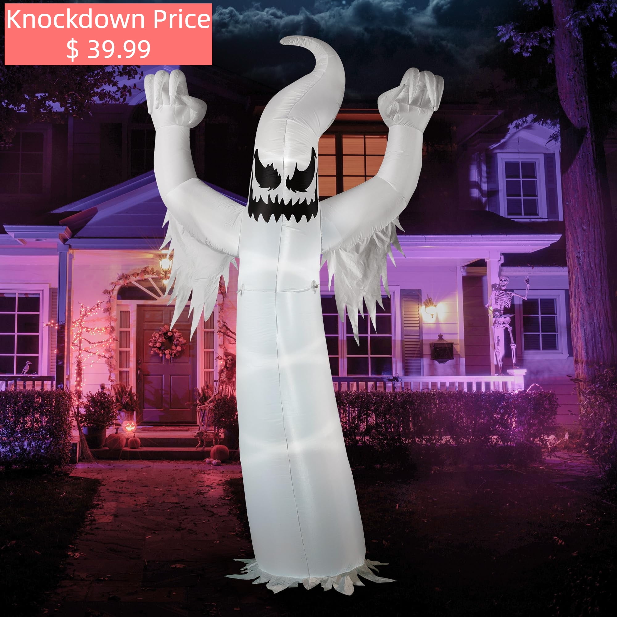 Joiedomi 12 ft Tall Halloween Inflatable Scary Spooky Ghost Inflatable