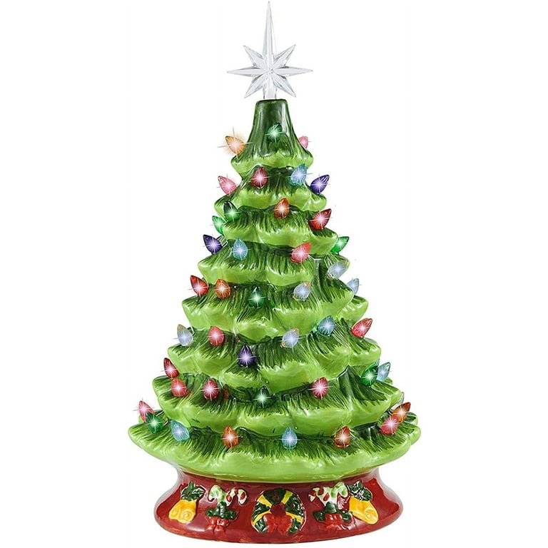 Paint Your Own 14 Inch Medium Vintage Christmas Tree w/ Electrical Kit Star  and Colored Bulbs — The Pottery Piazza