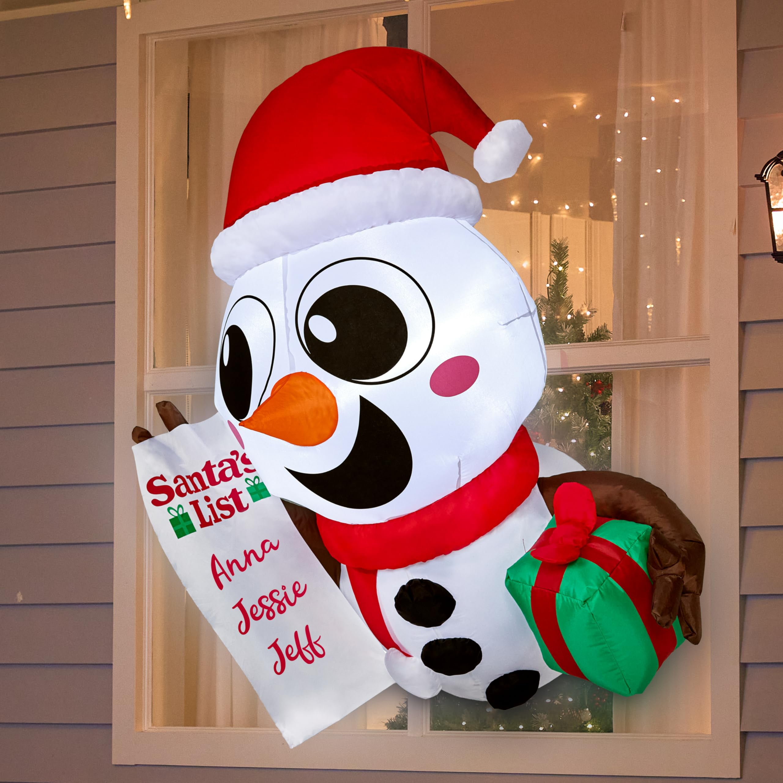 Joiedomi 3.5 ft Tall Christmas Inflatable Snowman with Santa's List and