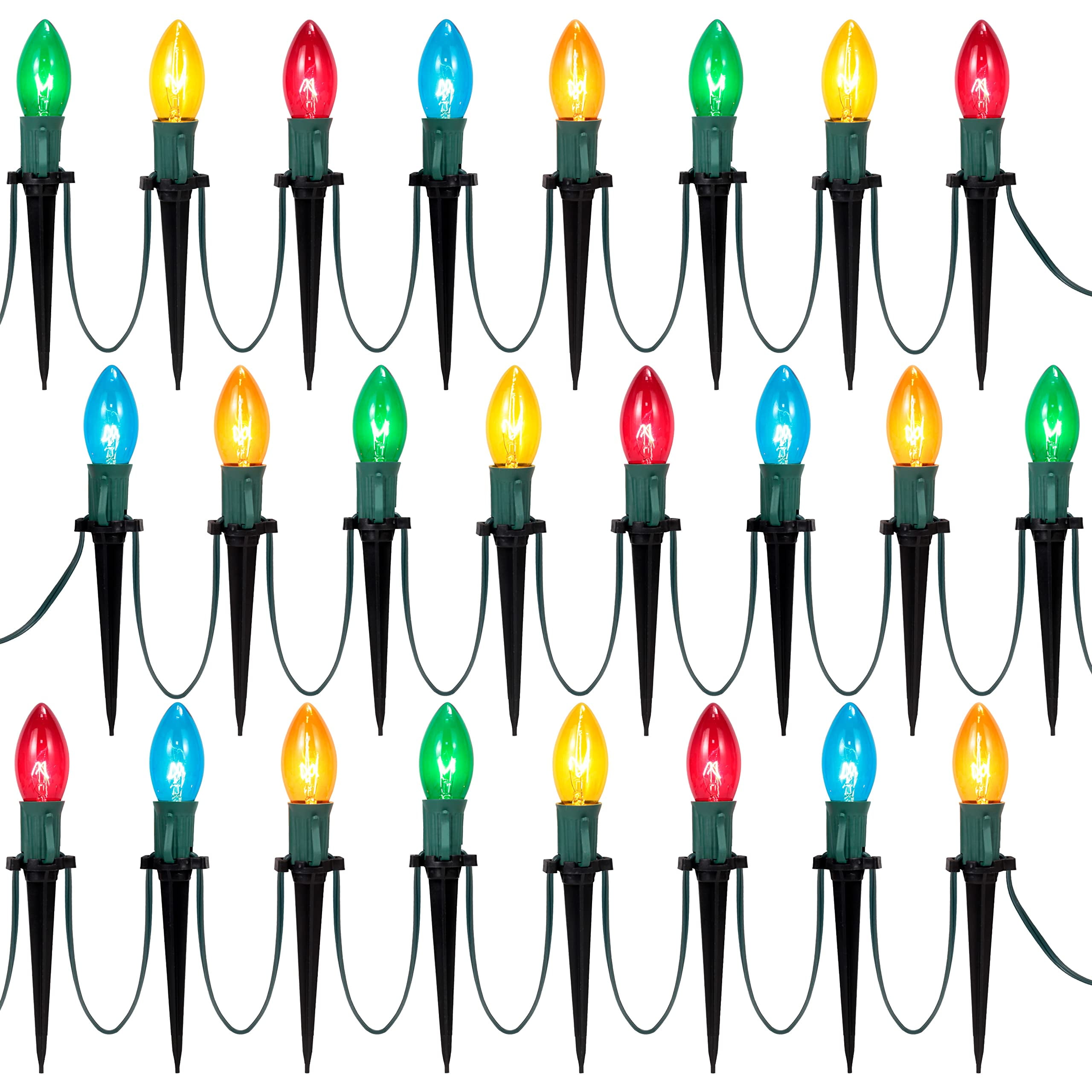 Joiedomi 30.75ft 24 Christmas Multicolor Pathway Marker String Lights