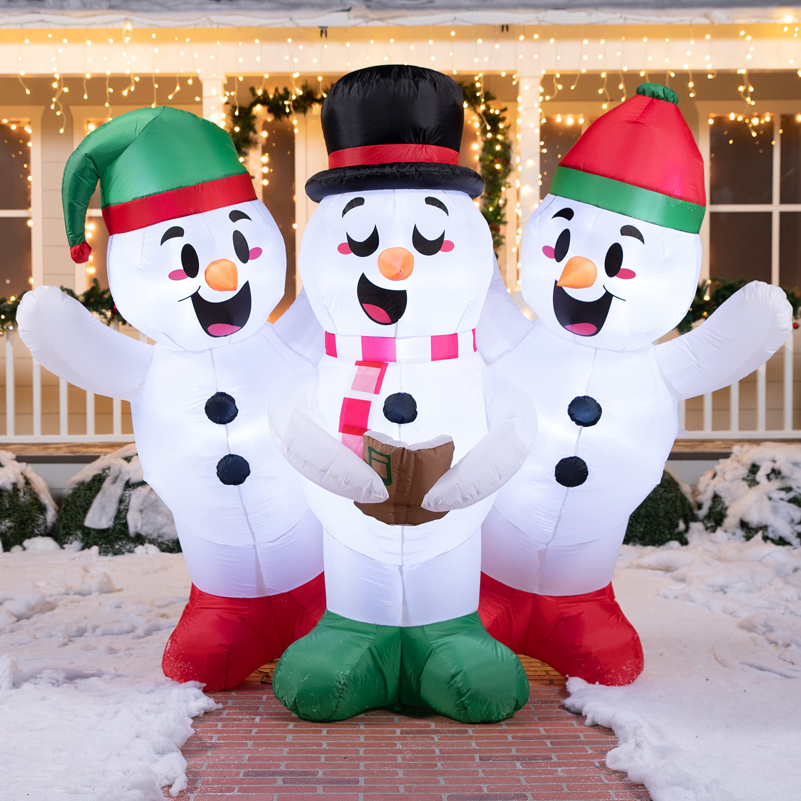Joiedomi 6 FT Christmas Inflatable Snowmen Decoration, Three Snowman