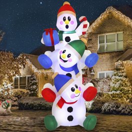 5ft Christmas Inflatables Snowman Outdoor Yard Decor with Rotating