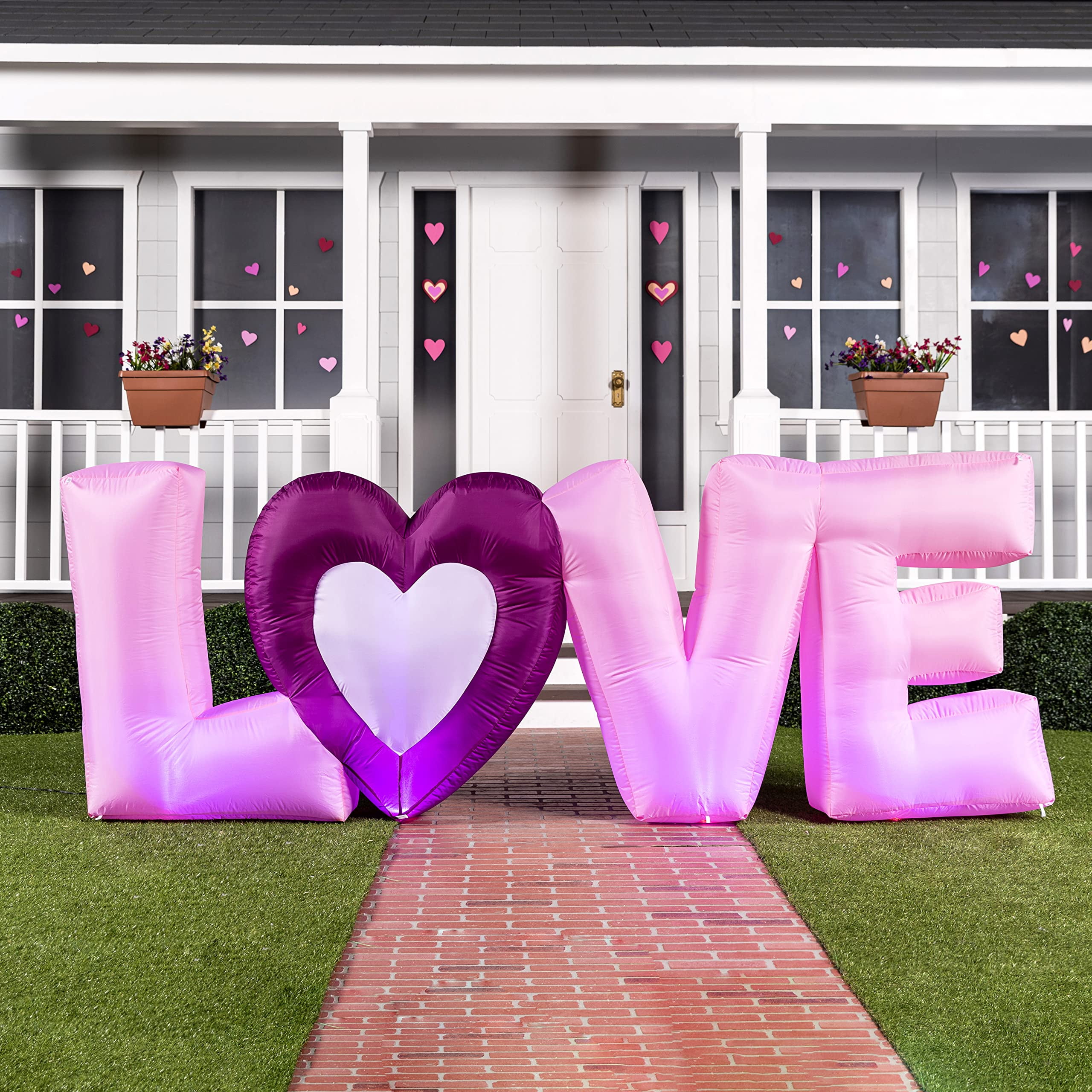 9FT Inflatable Love Letters With LED Lights – Valentine's Day Decor, Wedding Proposal Backdrop, Outdoor Indoor Party