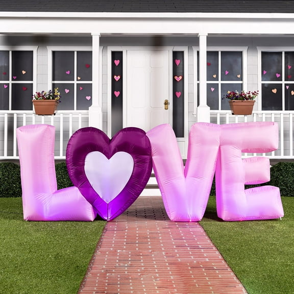 Joiedomi 9 FT Long Valentine Inflatable Love Letters with Build-in LED Lights, Blow up Valentine Romantic Holiday Decor for Wedding Propose Indoor Yard Party Supplies