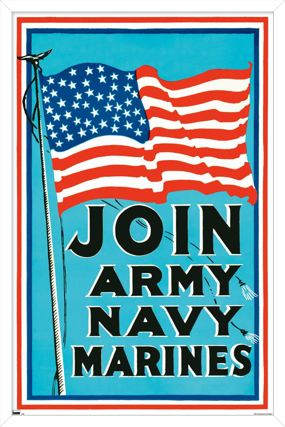 Join Army Navy Marines Wall Poster, 22.375" x 34" Framed