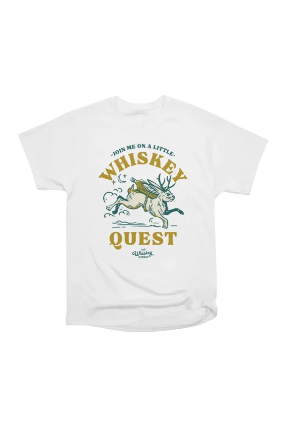 Join Me On A Little Whiskey Quest Jackalope Cryptid Legend T-Shirt Tee Gift For Him Merch