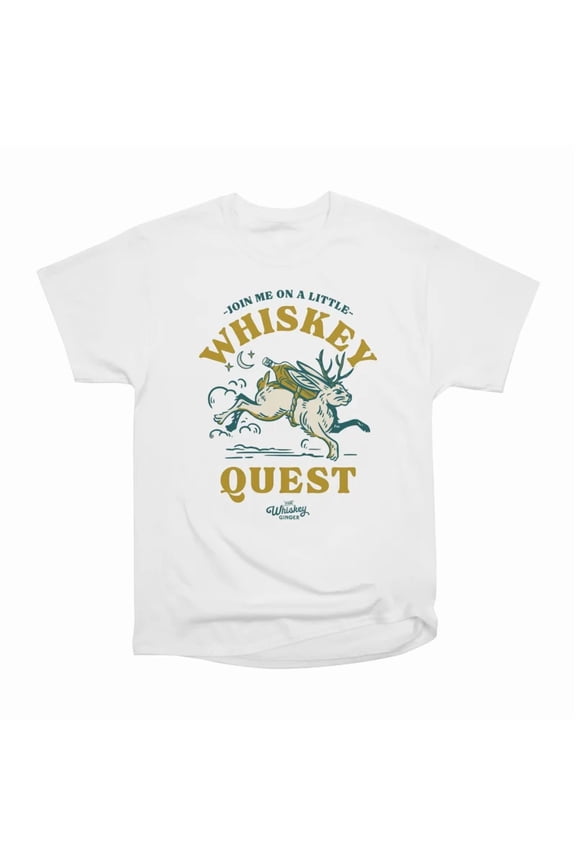 Join Me On A Little Whiskey Quest Jackalope Cryptid Legend T-Shirt Tee Gift For Him Merch