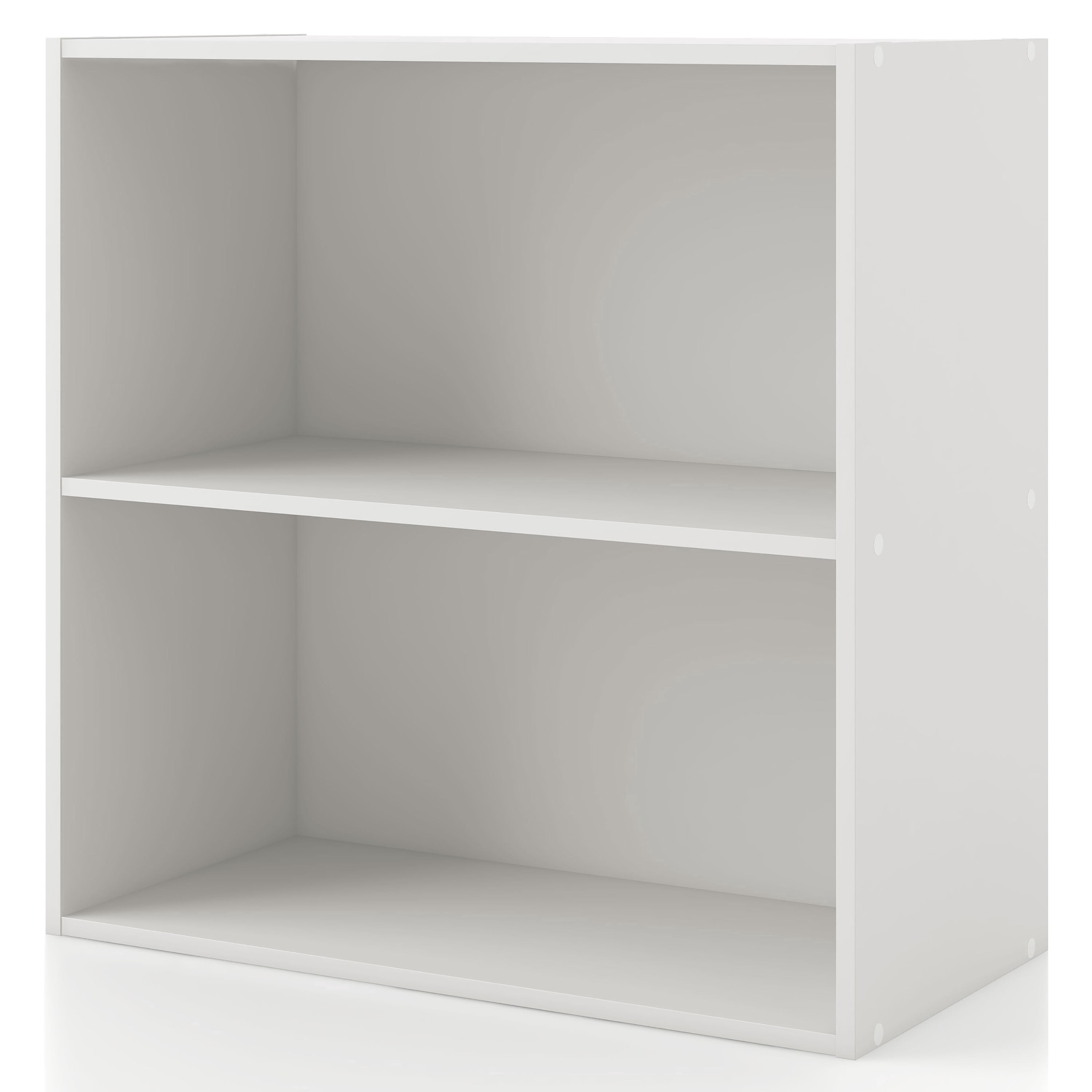 Join Stackable 2-Tier Wood White Bookcase