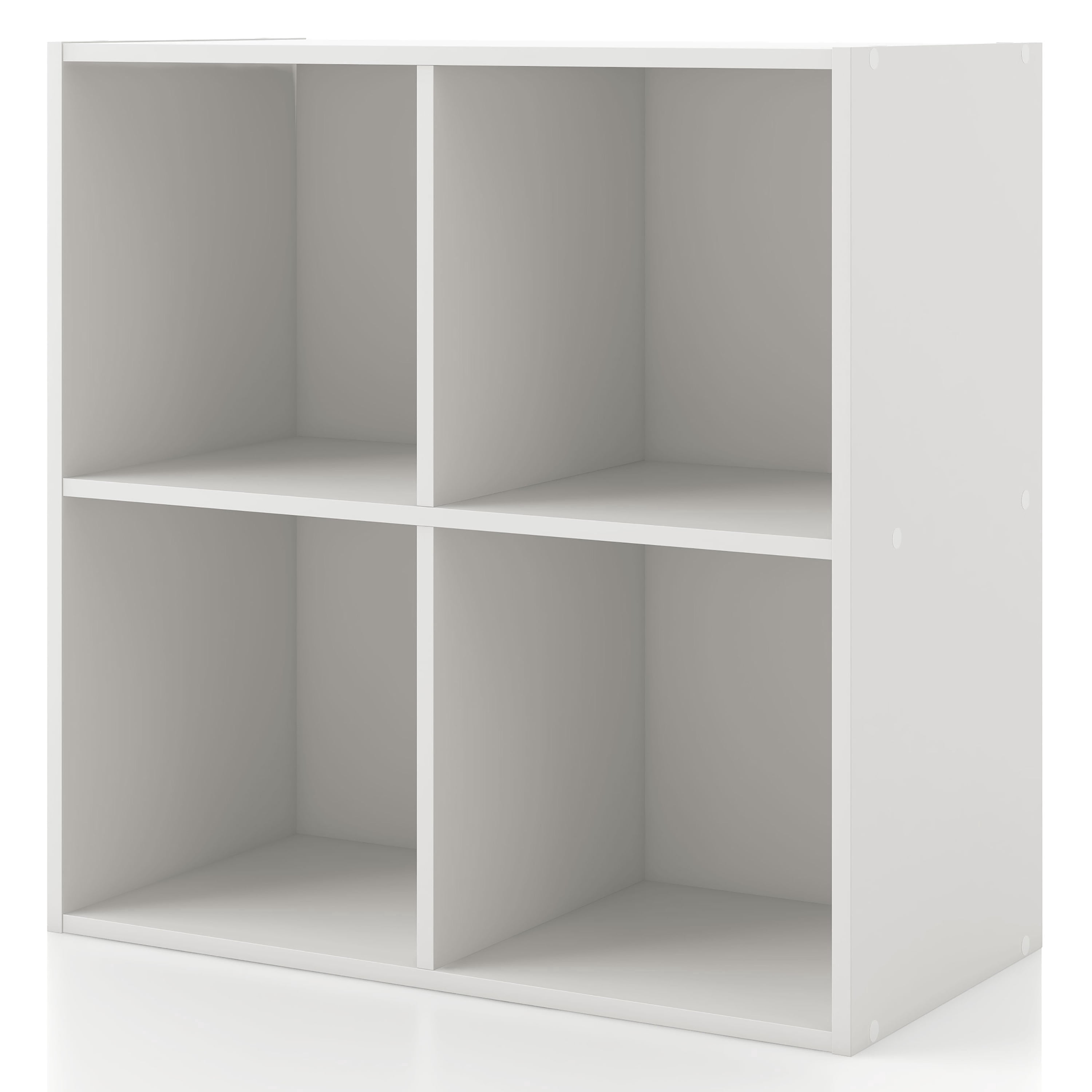 Join Stackable 4-Cube Wood White Bookcase