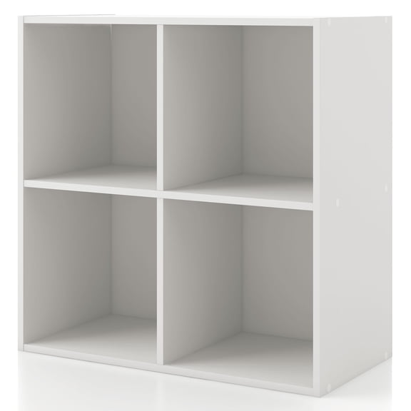 Join Stackable 4-Cube Wood White Bookcase
