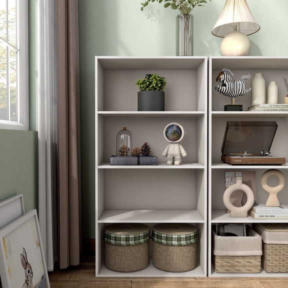 Join Stackable 4-Tier Wood Taupe Grey Bookcase