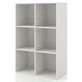 thumbnail image 1 of Join Stackable 6-Cube Wood White Bookcase, 1 of 11