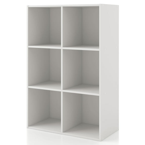 Join Stackable 6-Cube Wood White Bookcase