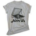 thumbnail image 1 of Join Us T-shirt, Unisex Women's Men's Shirt, Horror Movie Classic Film Lover Halloween Gift, Heather Gray, Large, 1 of 6