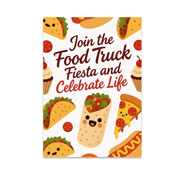 Join the Food Truck Fiesta and Celebrate Life - Food Lovers - 13x19 Poster Print