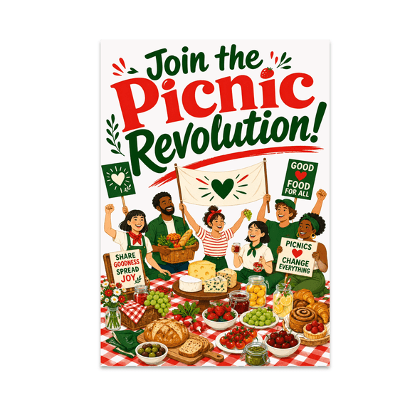 Join the Picnic Revolution Art - Food Activist Decor - 13x19 Poster Print