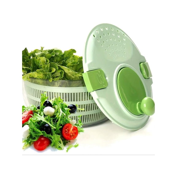 Joined High-Speed Salad Spinner With Storage Lid, Drain, Bowl, And Colander - Quick And Easy Multi-Use Lettuce Spinner, Vegetable Dryer, Fruit Washer,