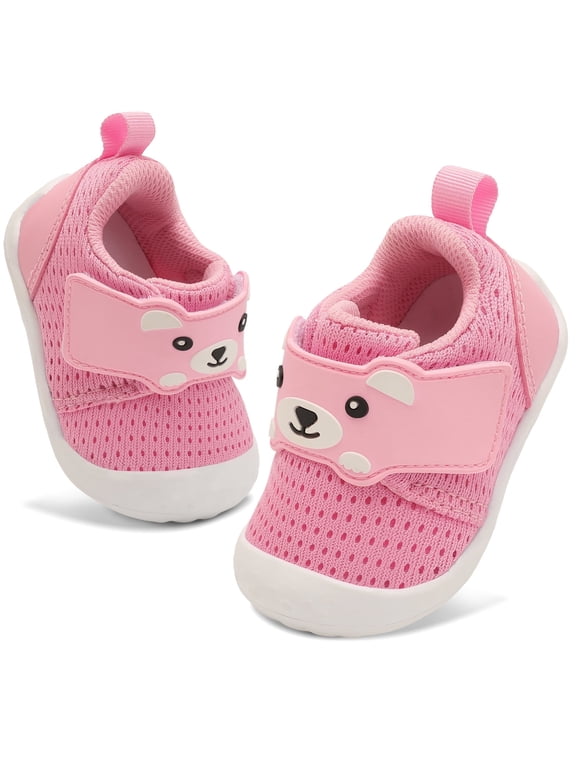 Baby Boy Girl Walk Shoes Wide Slip On Crib Shoes Breathable Sneakers