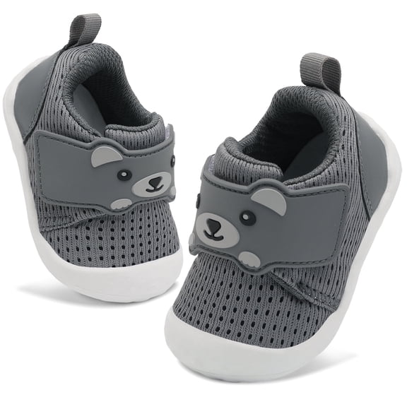 JOINFREE Baby Boy Girl Walking Shoes Infant Wide Breathable Sneakers Slip On Crib Shoes 12-18 Months