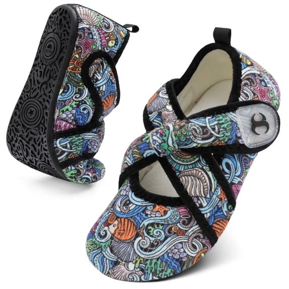 Joinfre Slippers for Women Comfy House Bedroom Corduroy Cross Bow Slide Slipper with Adjustable