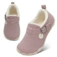 thumbnail image 1 of Joinfre Toddler Slippers Wide Waterproof House Shoes With Fuzzy Suede Slip On Moccasin Slippers Indoor Outdoor, 1 of 7