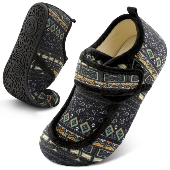 JOINFREE Womens Mens Slippers Warm Wide Slip on Barefoot House Shoes Indoor