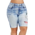 thumbnail image 1 of Joinnvt Women's 3D Jeans Print Floral Casual High Waist Shorts, 1 of 4