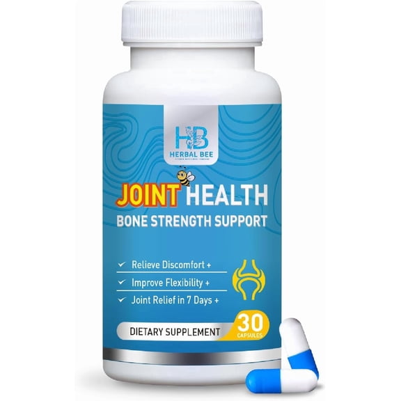 Herbal Bee Joint Health Supplement with Turmeric, Resveratrol, and Collagen, 30 Capsules