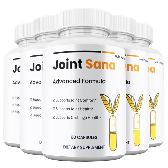 Joint Sana Capsules, Joint Support Supplement, JointSana All-Natural Pills Maximum Strength, 30 Day Supply Per Bottle (5 Pack)