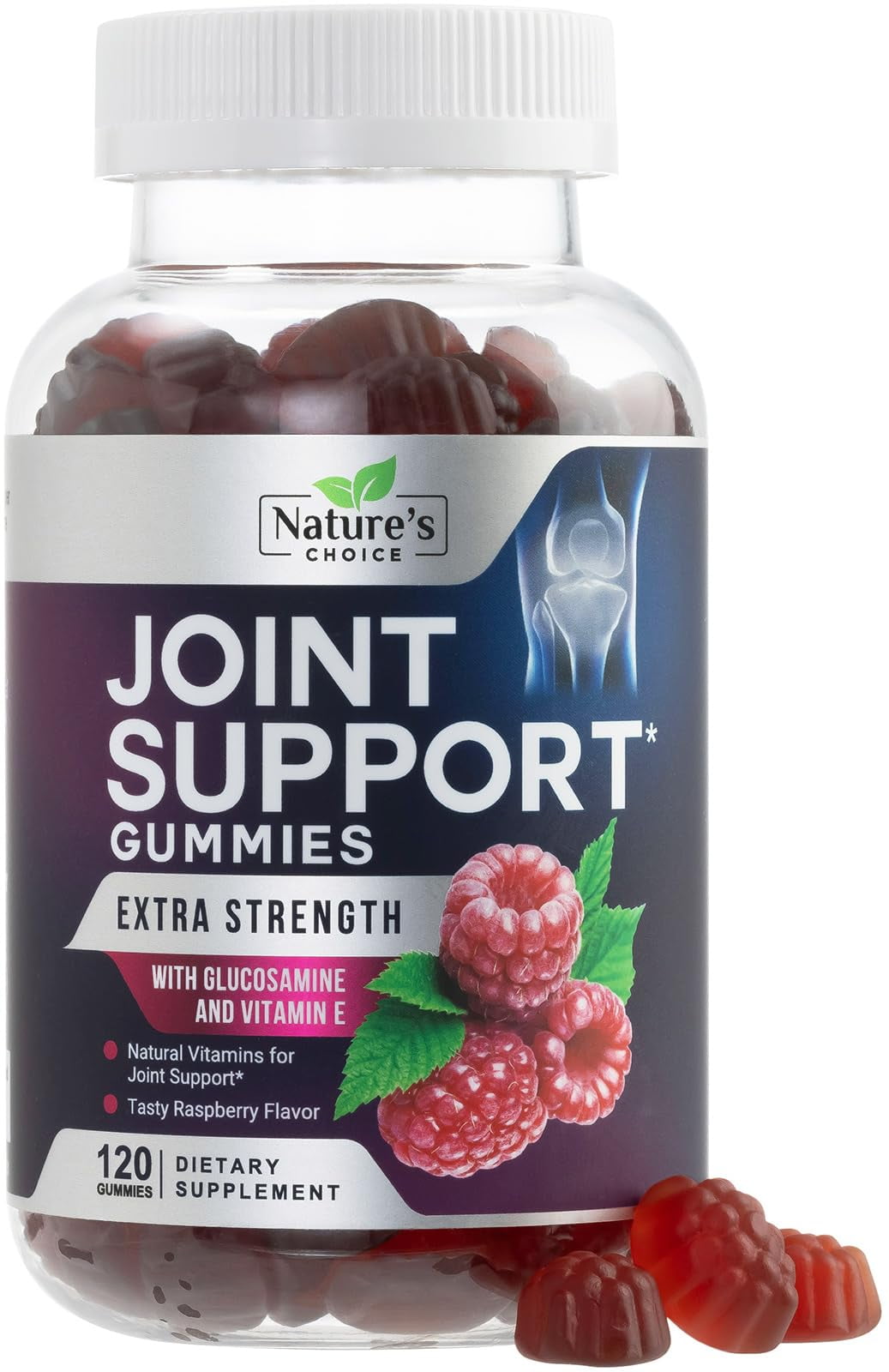 Joint Support Gummies Extra Strength Glucosamine Gummy Supplement with Vitamin E - Naturally Assists Cartilage & Joint Health & Flexibility Support - Best Support Chew for Men and Women - 120 Gummies
