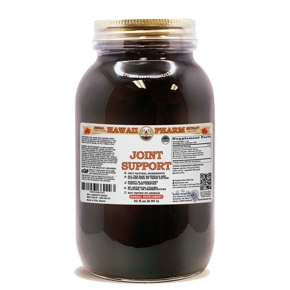 Joint Support Liquid Extract Tincture. Expertly Extracted by Trusted HawaiiPharm Brand. Absolutely Natural. Proudly made in the USA. Tincture 32 Fl.Oz