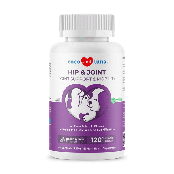 Joint Support Supplement for Dogs - Glucosamine for Dogs - with Chondroitin, MSM & Manganese - Hip & Joint Supplement for Dogs Mobility Support & Dog Joint Pain Relief - 120 Chewable Tablets