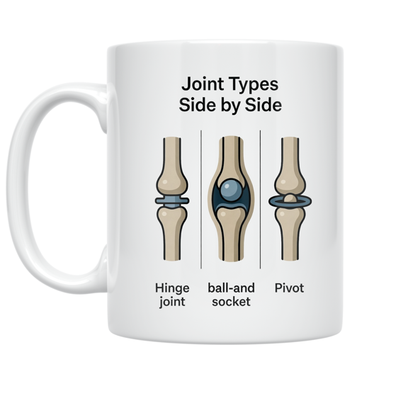 Joint Types Side by Side - Science Enthusiast - 11 oz Ceramic Coffee Mug