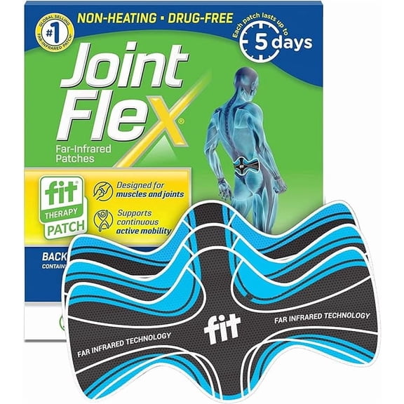 JointFlex Far Infrared Back Patches, 5 Day Wear, Drug-Free, 3 Patches