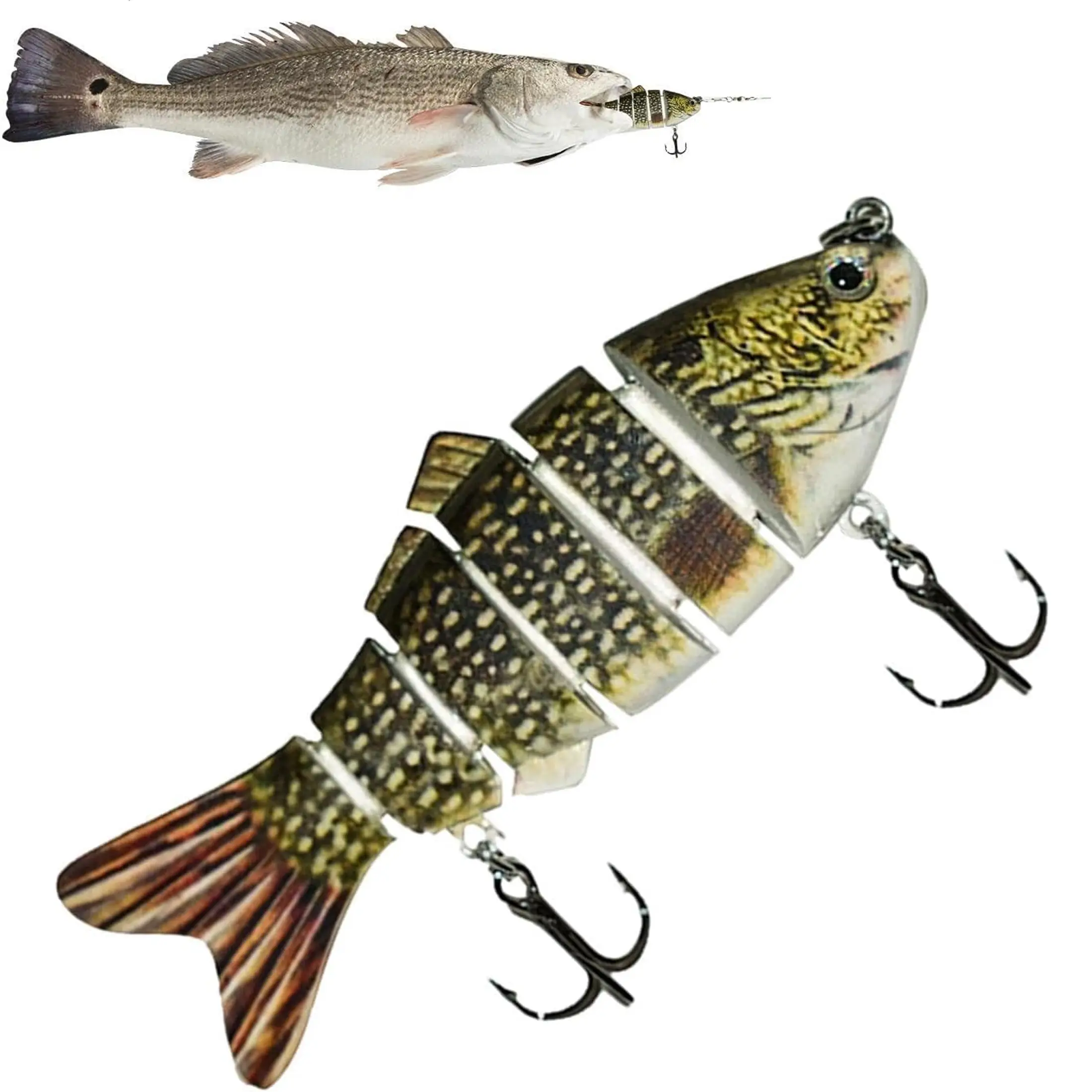 crayfish fishing lure HERCULES Multi-jointed Hard Swimbait Lure Brand_Geecrack Color:Blue Frost or sitting still Flash Color Lunker Lure