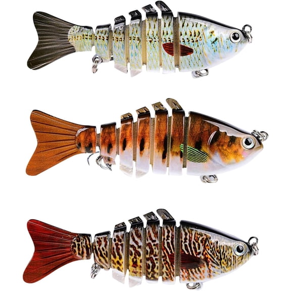 Jointed Propeller Tail Swimming Lure for Bass Pike Walleye Freshwater SaltwaterColor-C