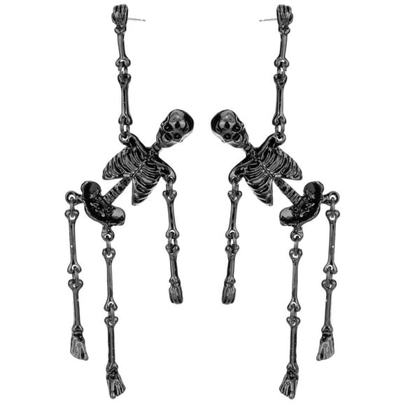 Jointed Skeleton Dangle Earrings for Women Hypoallergenic Halloween Jewelry 3 inch