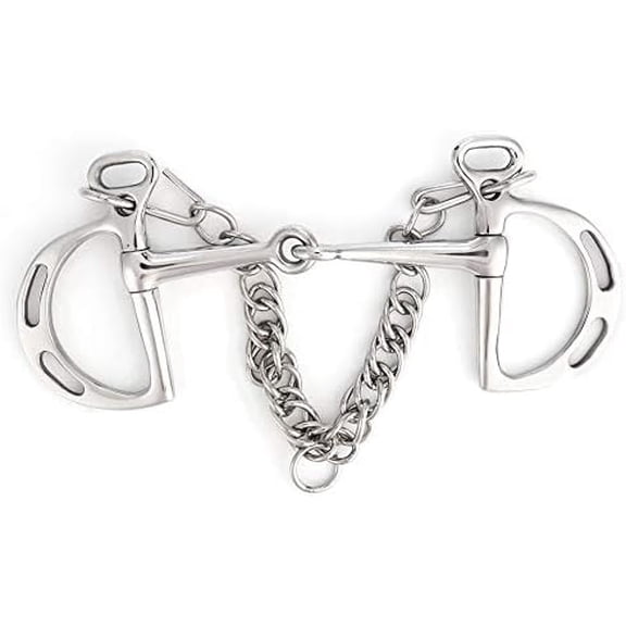 Jointed Uxeter Kimberwicke Bit Low Leverage Horse Chewing Mouth Roller Stainless Steel(Horse Mouth Length 125 mm)$$Sport & Recreation Other