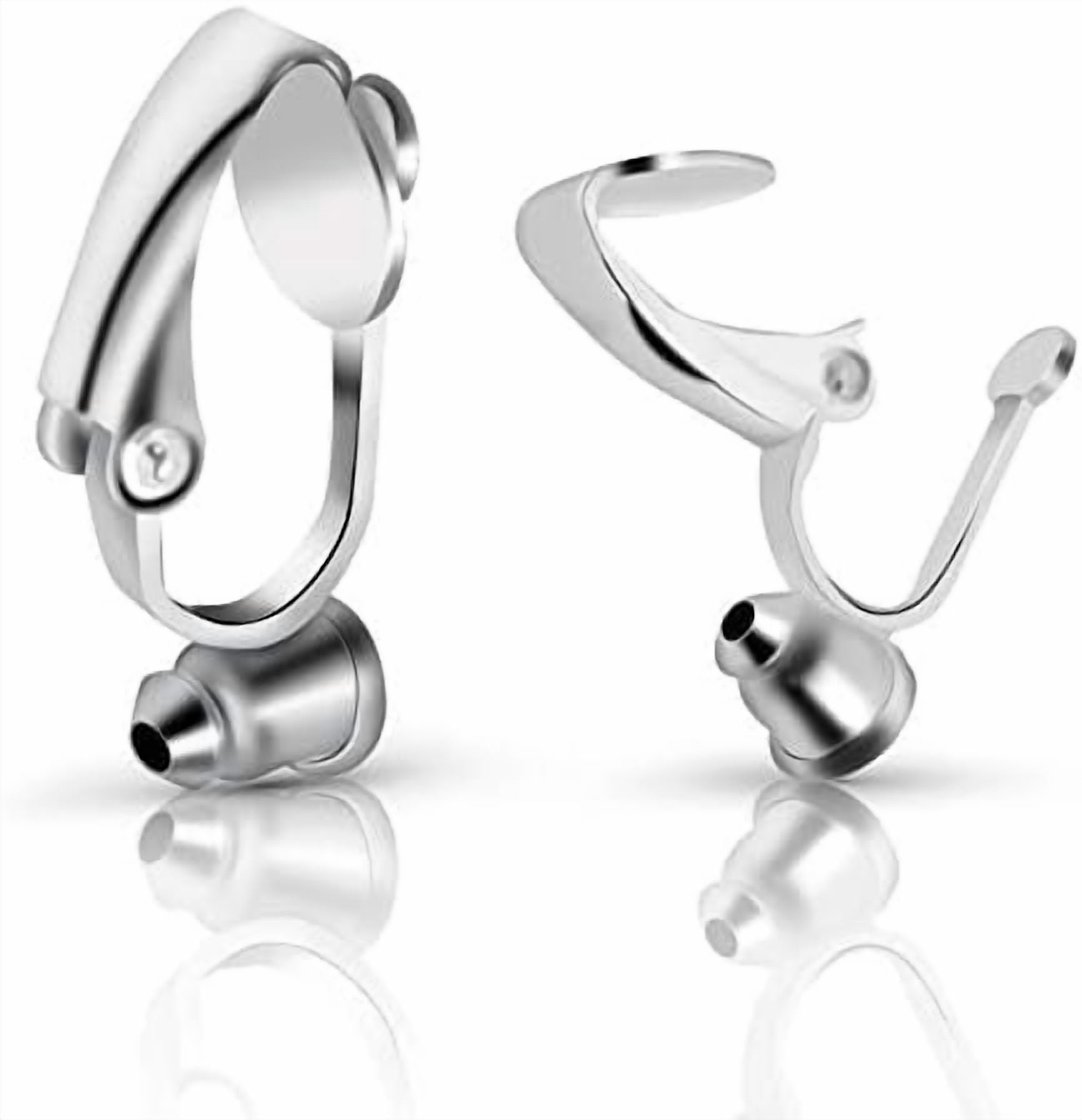 Jointown 20 Pieces Clip-on Earring Converter Components Findings with Post, Silver