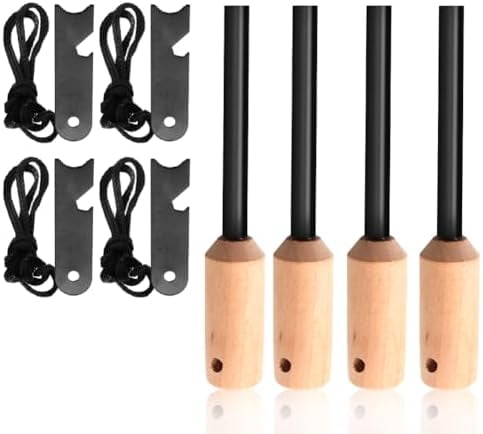 Jointown 4 Pack 5/16 Ferro Rod Fire Starter with Multi Tool Striker Flint and Steel Survival for Camping, Hiking, Emergency and Addition to Your Emergency Survival Kit
