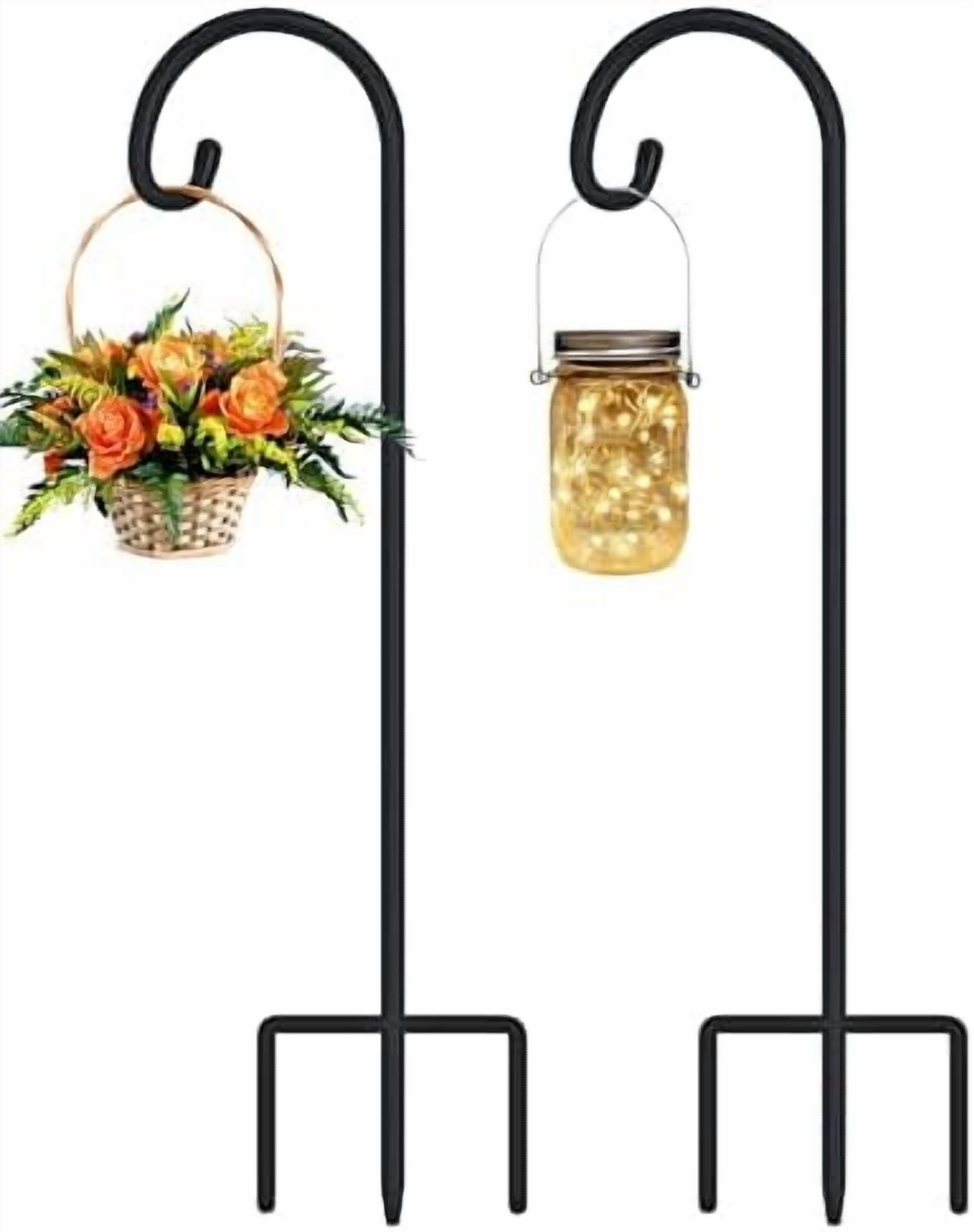 Jointown Adjustable 48 Inch Small Shepherd Hooks for Outdoor, Garden Hook for Lanterns, Shepard Hooks for Hanging Plants, Bird Feeders, Solar Lights, Mason Jars, Weddings Decor,2 Pack