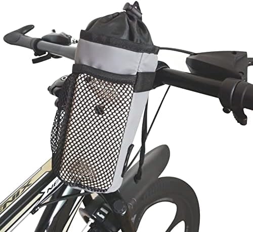Jointown Bike Water Bottle Holder Bag for Kid Adult, Insulated Bicycle Coffee Cup Holders with Phone Storage, Black Handlebar Drink/Beverage Container for Walker/Cruiser/Exercise/Mountain Bike