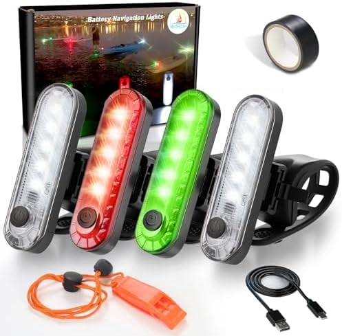 Jointown Kayak Navigation Lights Stern Lights Battery Operated, Waterproof Kayak Lights For Night Kayaking, Paddle Board Lights, Marine Safety Lights For Pontoon Boat, Bass Boat, Dinghy