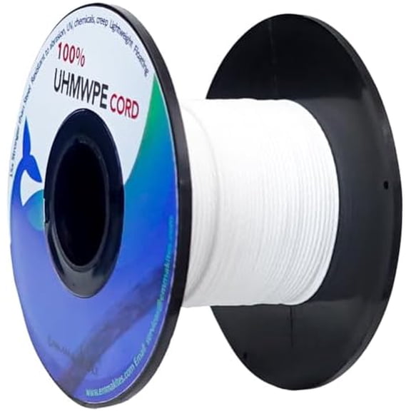 Jointown White 0.8mm UHMWPE Micro Cord Rope Whipping Twine Durable Repair Cord Thread for Heavy Duty Canvas Tarps Bags Emergency Line for Backpacking Survival 100Ft 220Lb