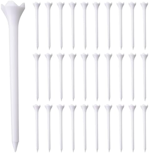 Jointown White Plastic Golf Tees, 30 or 100 Pack, Golf Tees 3 1/4 Inch