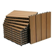 Joipy Deck Tiles,Wood Flooring Tiles Flooring for Outdoor & Indoor,Patio Balcony Garden,Interlocking Patio Deck Tiles,Outdoor Flooring for Garden,Poolside Fir Wood,Indoor Natural Wood