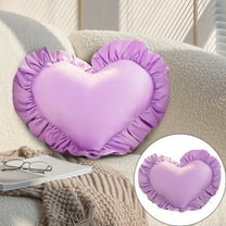 Joipy Heart Throw Pillows, Velvet Heart Pillows, 20×16Inches Ruffled Heart Pillow Home Decoration Love Cushion, Heart Decoration Pillow Shaped Sofa Bed Throw Pillows