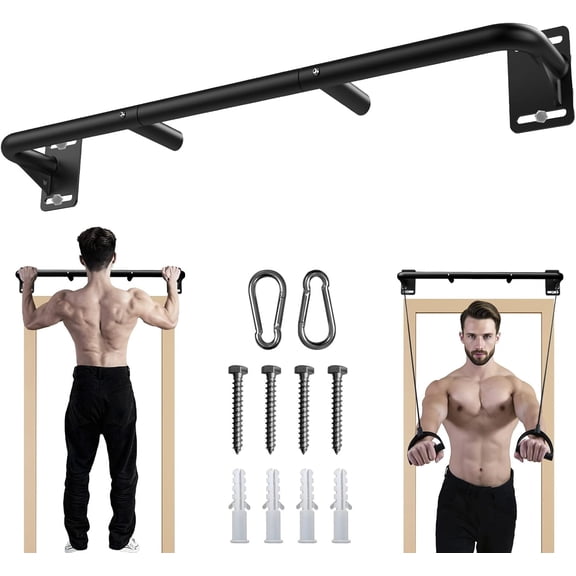 Joist Mount Pull Up Bar, Wall Chin Up Bar Ceiling Mount for Beams, Heavy Duty Steel Construction, Home Gym Equipment -Patent Pending