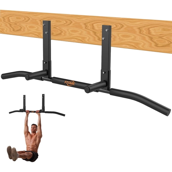 Joist Mount Pull Up Bar, Wall Mount Pull Up Bar for Home Gym | Heavy Duty Steel Construction, Max 440lbs, Upper Body Workout Equipment